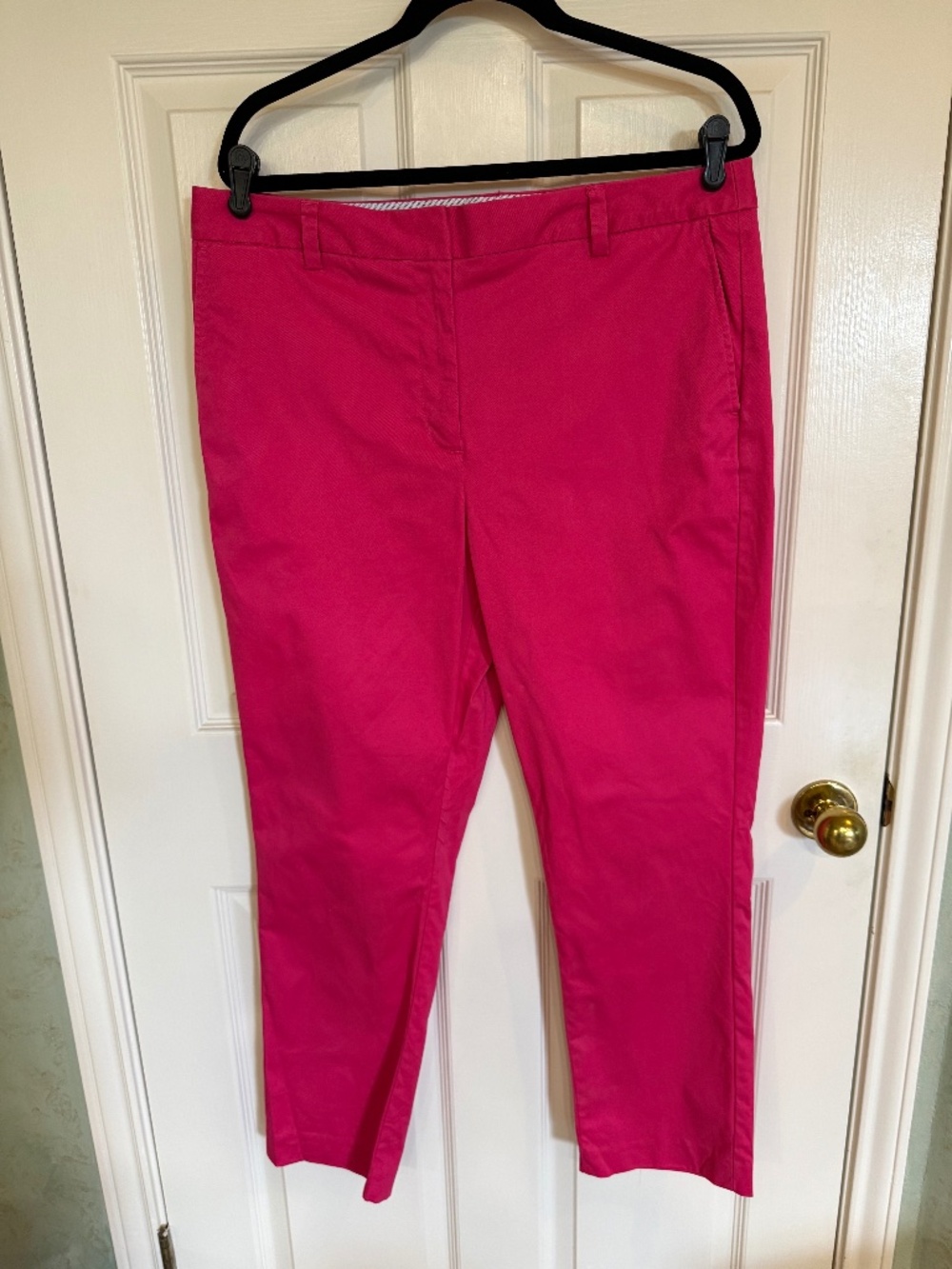 Lands End Hot Pink Mid Rise Straight Leg Stretch Chinos 14T